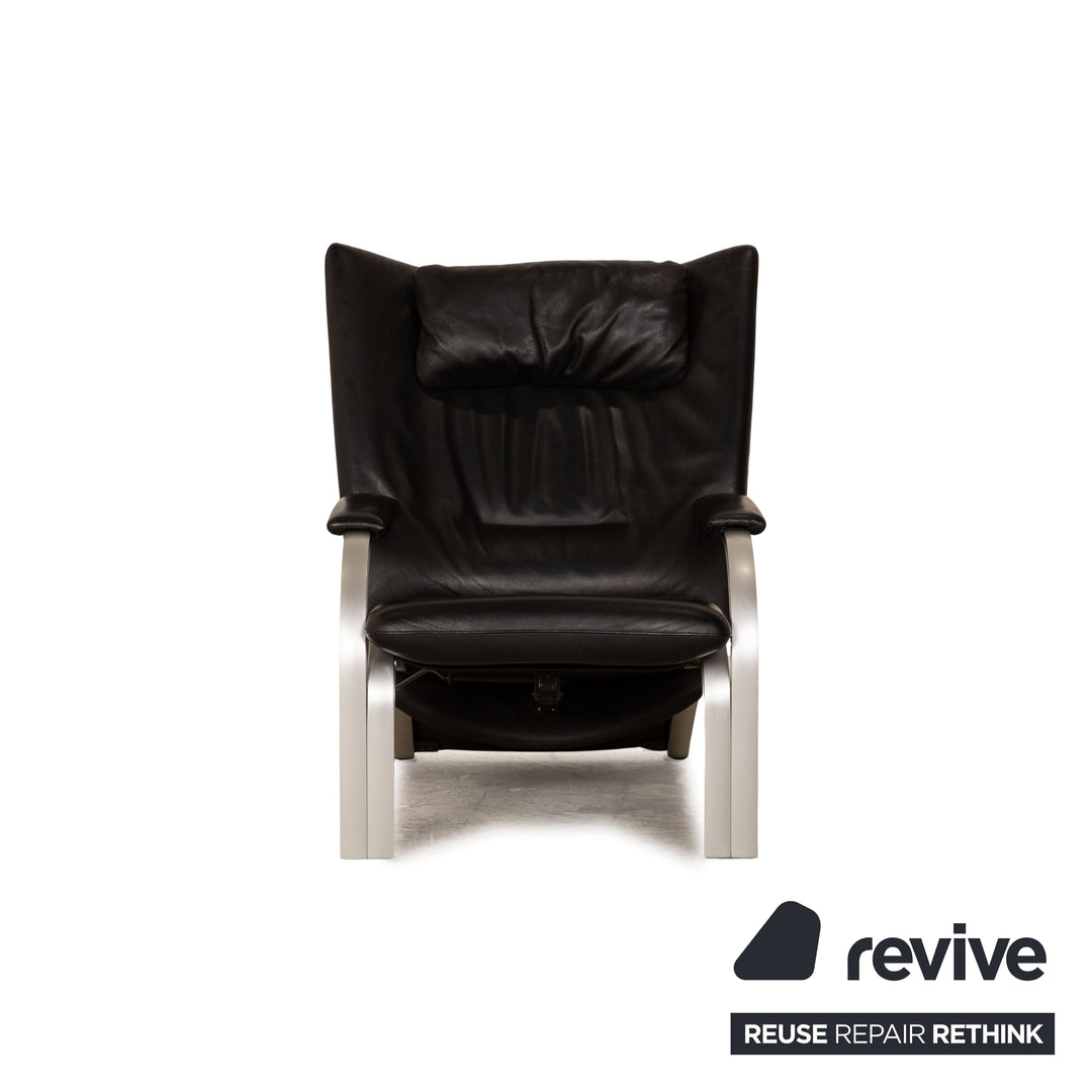 WK Wohnen Spot 698 leather armchair black manual function relaxation function