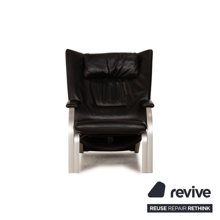 WK Wohnen Spot 698 leather armchair black manual function relaxation function