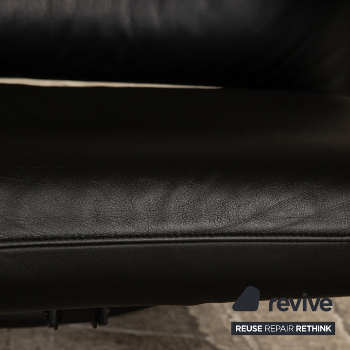 WK Wohnen Spot 698 leather armchair black manual function relaxation function