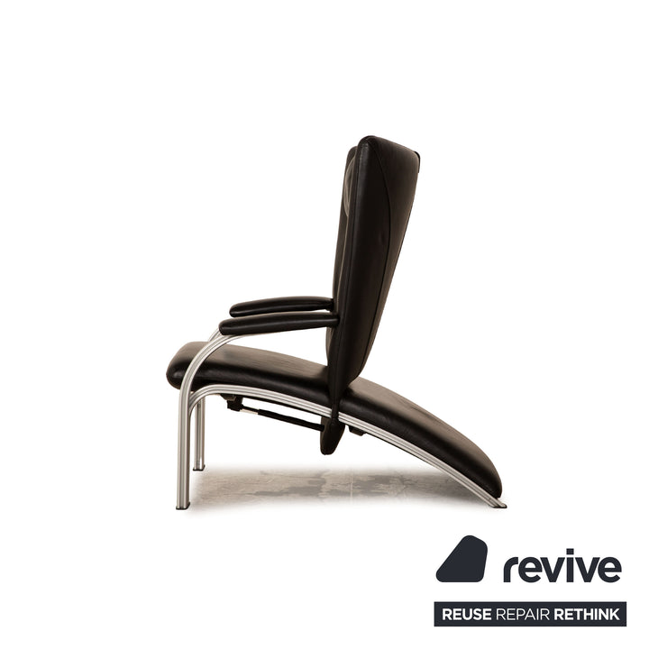 WK Wohnen Spot 698 leather armchair black manual function relaxation function