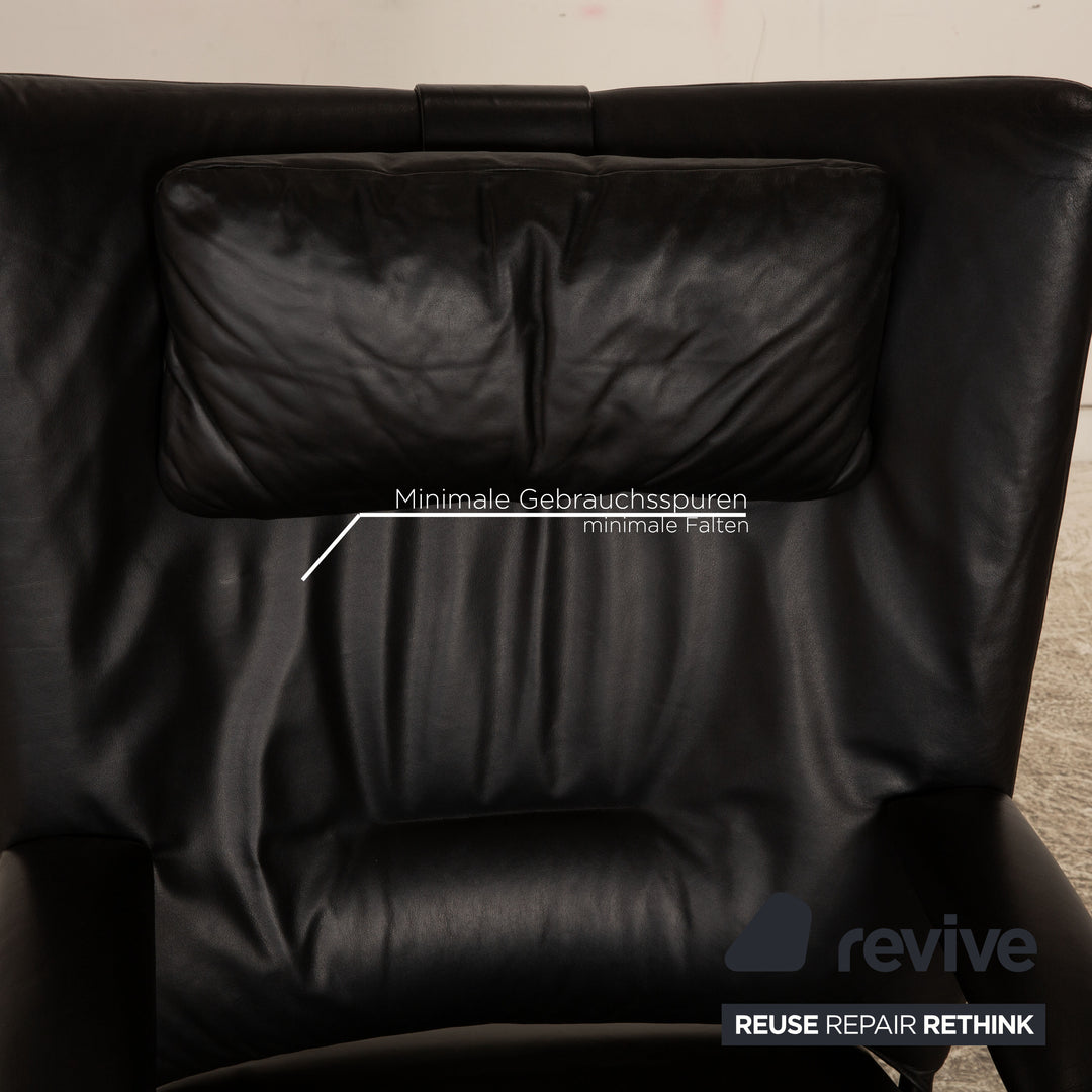 WK Wohnen Spot 698 leather armchair black manual function relaxation function