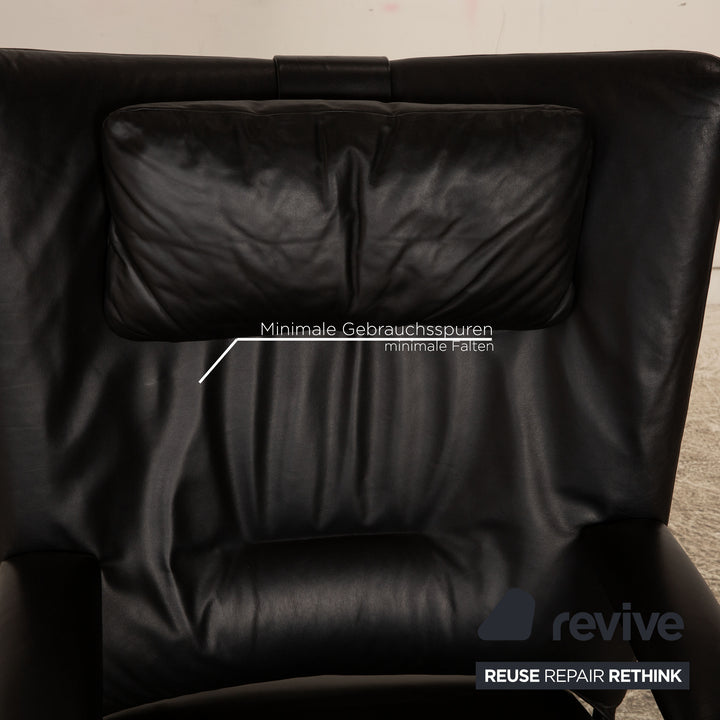WK Wohnen Spot 698 leather armchair black manual function relaxation function