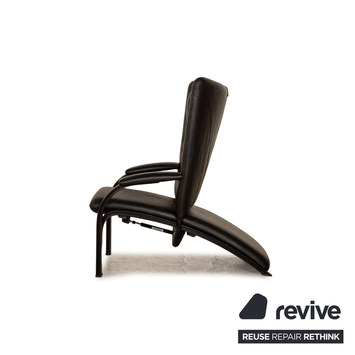 WK Wohnen Spot 698 leather armchair black manual function relaxation function