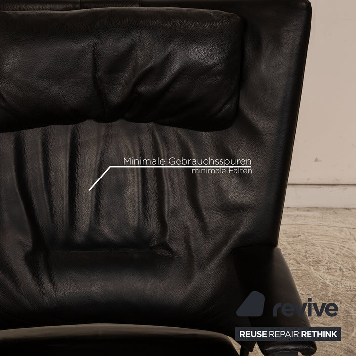 WK Wohnen Spot 698 leather armchair black manual function relaxation function