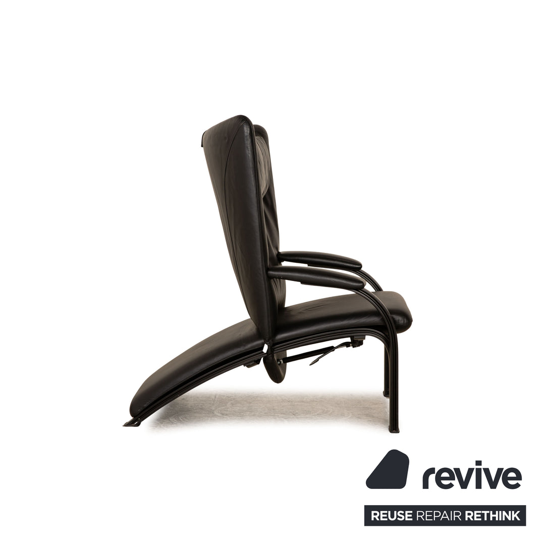 WK Wohnen Spot 698 leather armchair black manual function relaxation function