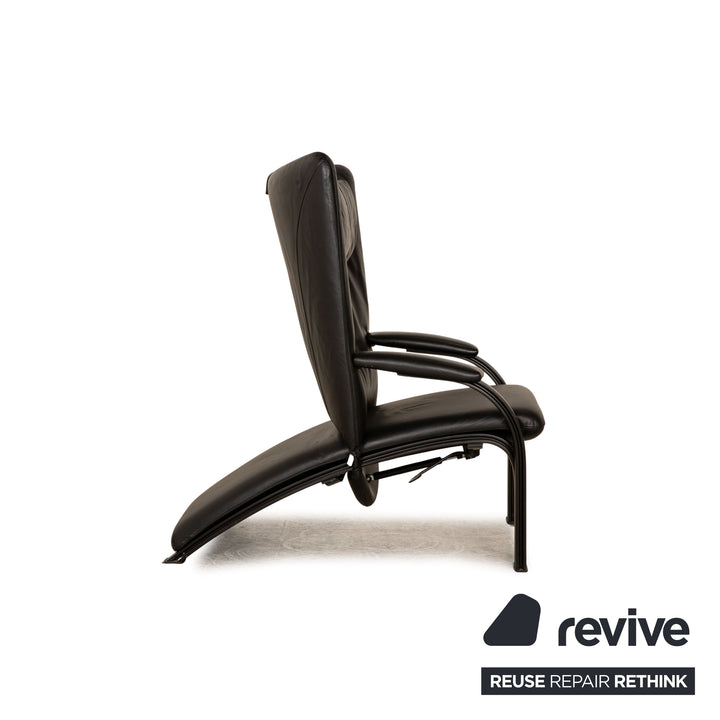 WK Wohnen Spot 698 leather armchair black manual function relaxation function