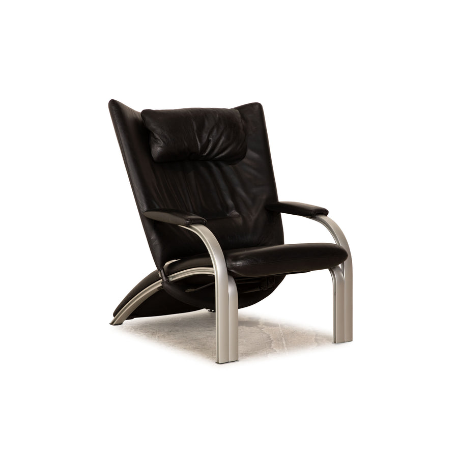WK Wohnen Spot 698 leather armchair black manual function relaxation function