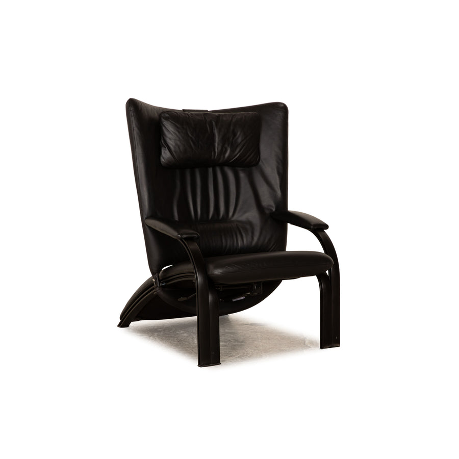 WK Wohnen Spot 698 leather armchair black manual function relaxation function