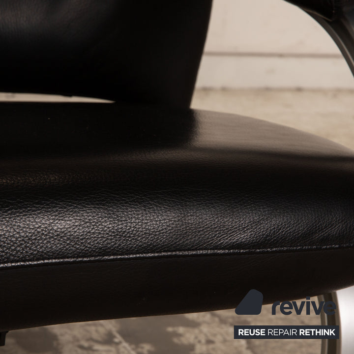 WK Wohnen Spot 698 leather armchair black manual function relaxation function