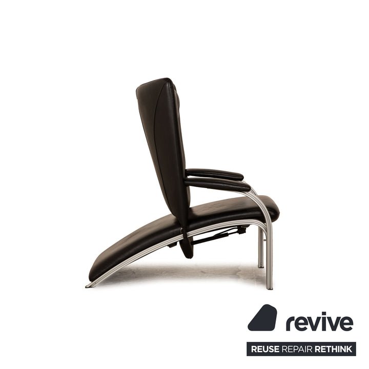 WK Wohnen Spot 698 leather armchair black manual function relaxation function