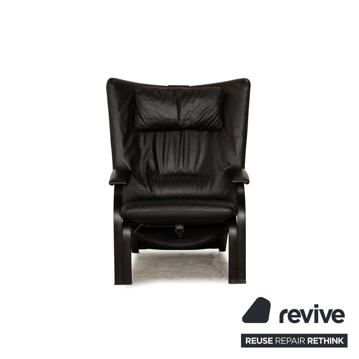 WK Wohnen Spot 698 leather armchair black manual function relaxation function