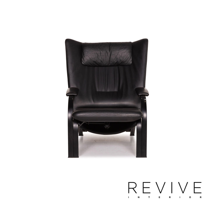 WK Wohnen Spot 698 Leather Armchair Black Relaxation Function Relaxation armchair