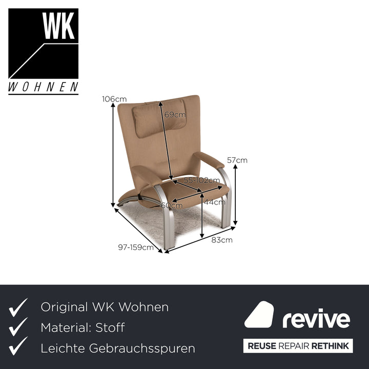 WK Wohnen Spot 698 Stoff Sessel Beige Funktion