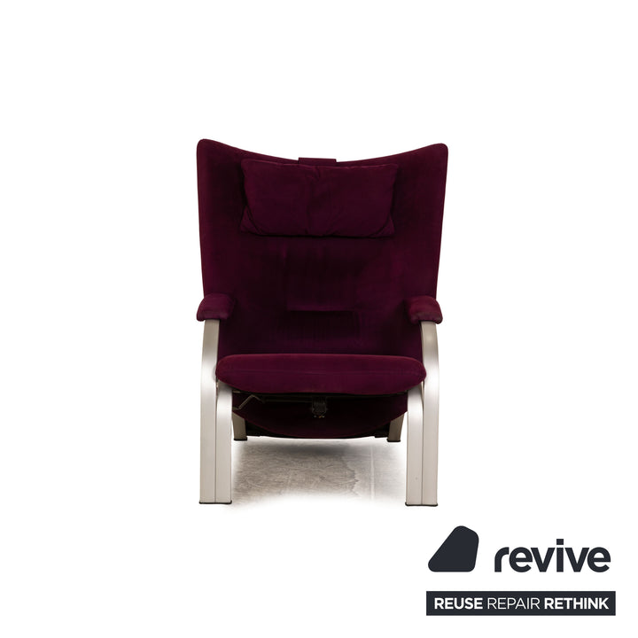 WK Wohnen Spot 698 fabric armchair set yellow purple 2x armchair manual relaxation function