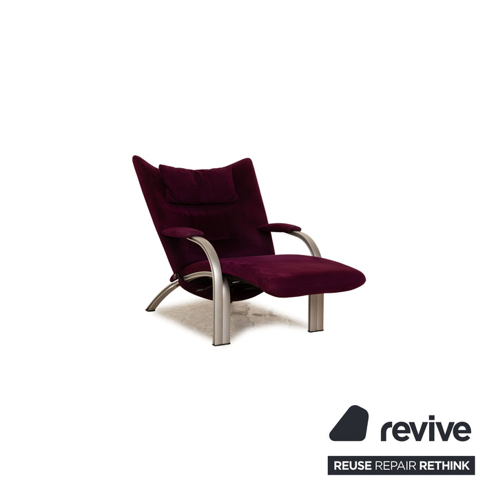 WK Wohnen Spot 698 fabric armchair set yellow purple 2x armchair manual relaxation function