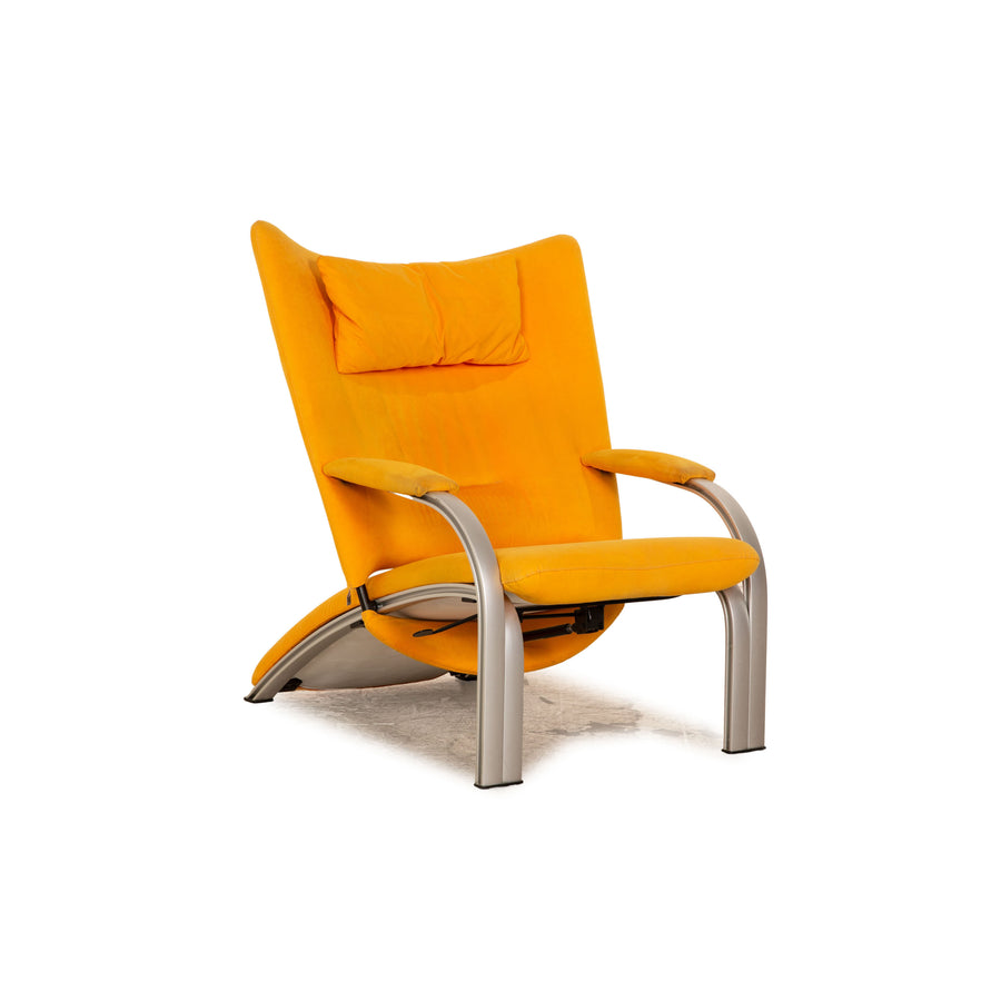 WK Wohnen Spot 698 fabric armchair yellow manual relax function