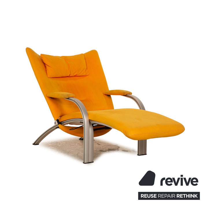 WK Wohnen Spot 698 fabric armchair yellow manual relax function