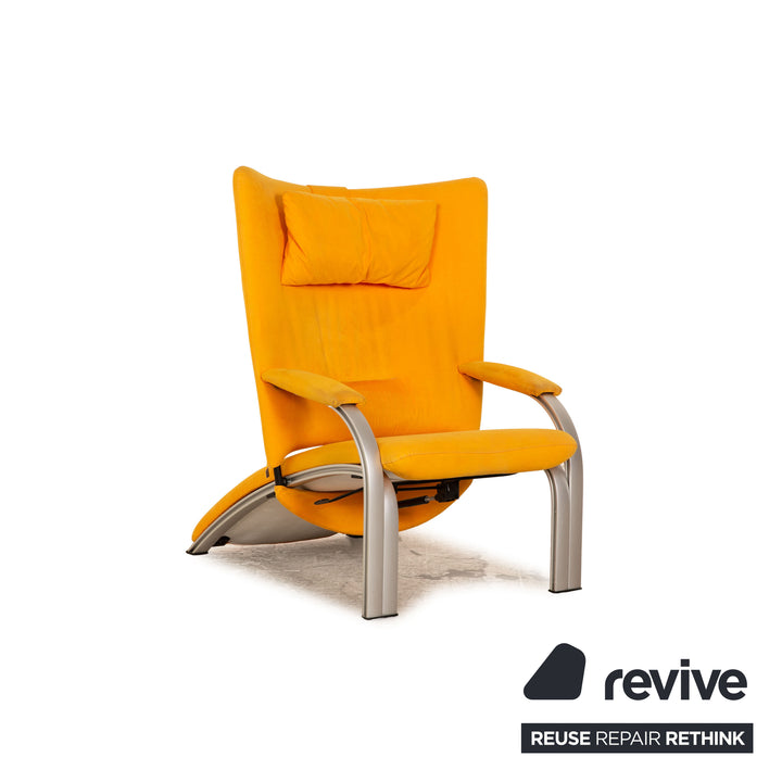 WK Wohnen Spot 698 fabric armchair yellow manual relax function