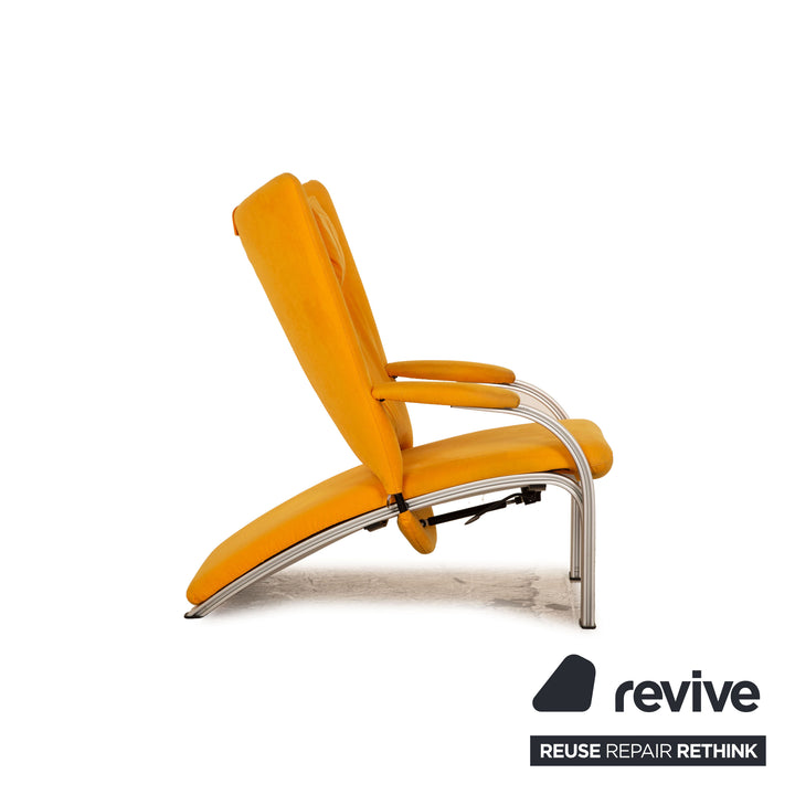 WK Wohnen Spot 698 fabric armchair yellow manual relax function