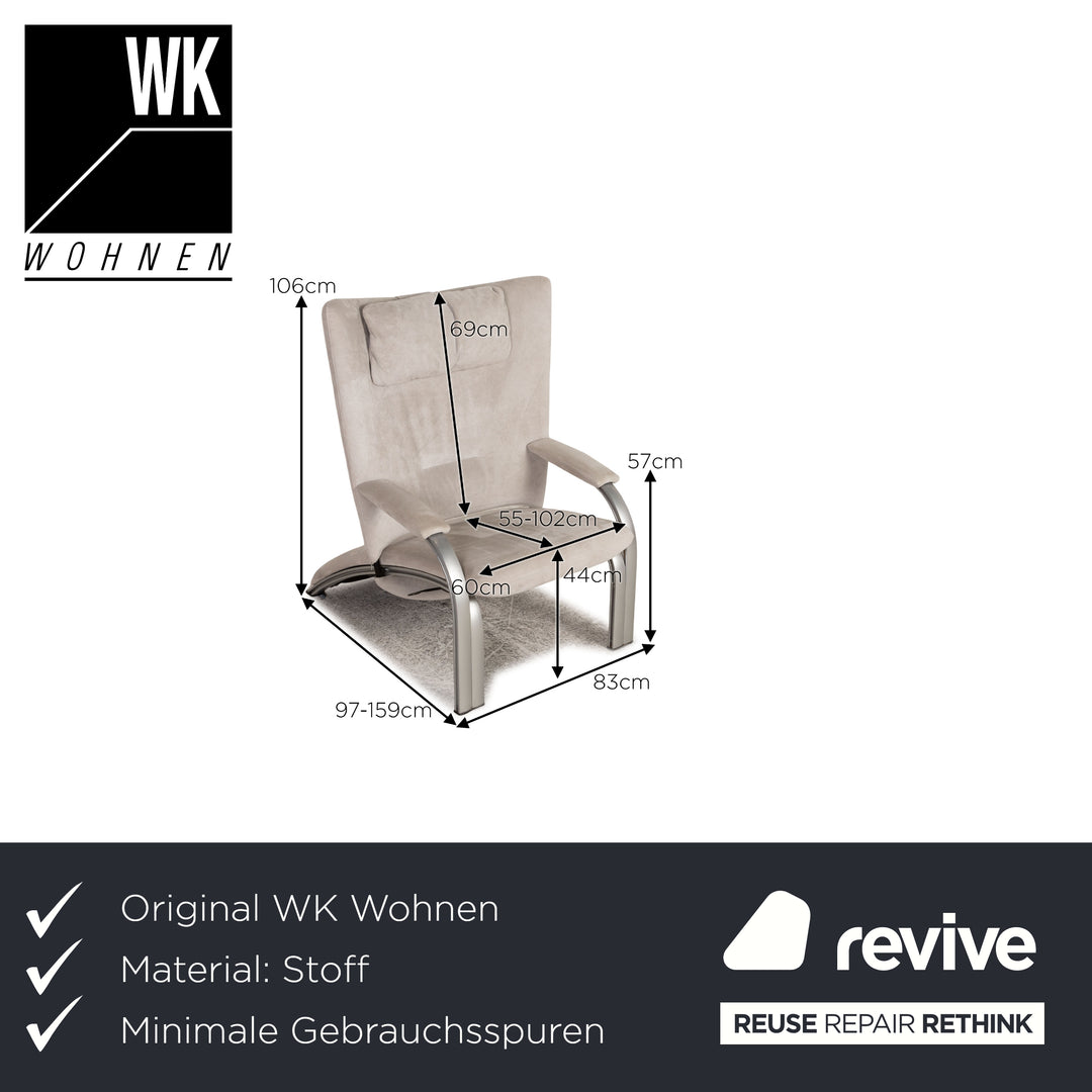 WK Wohnen Spot 698 Stoff Sessel Grau Funktion