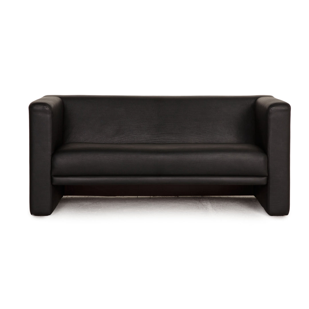 WK Wohnen WK 563 Leder Sofa Schwarz Zweisitzer Couch