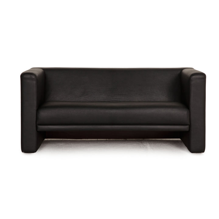 WK Wohnen WK 563 Leder Sofa Schwarz Zweisitzer Couch
