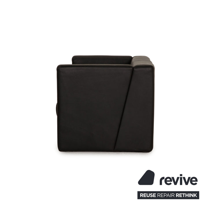 WK Wohnen WK 563 Leder Sofa Schwarz Zweisitzer Couch