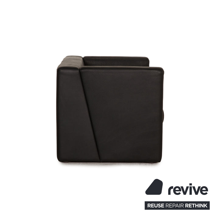 WK Wohnen WK 563 Leder Sofa Schwarz Zweisitzer Couch