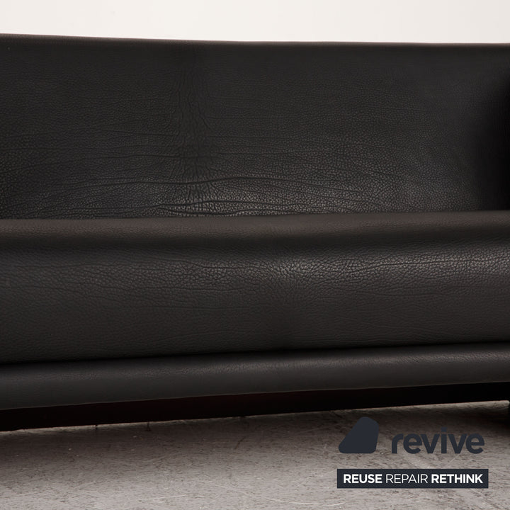 WK Wohnen WK 563 Leder Sofa Schwarz Zweisitzer Couch