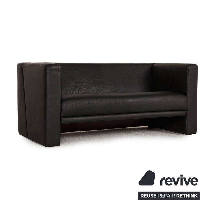 WK Wohnen WK 563 Leder Sofa Schwarz Zweisitzer Couch