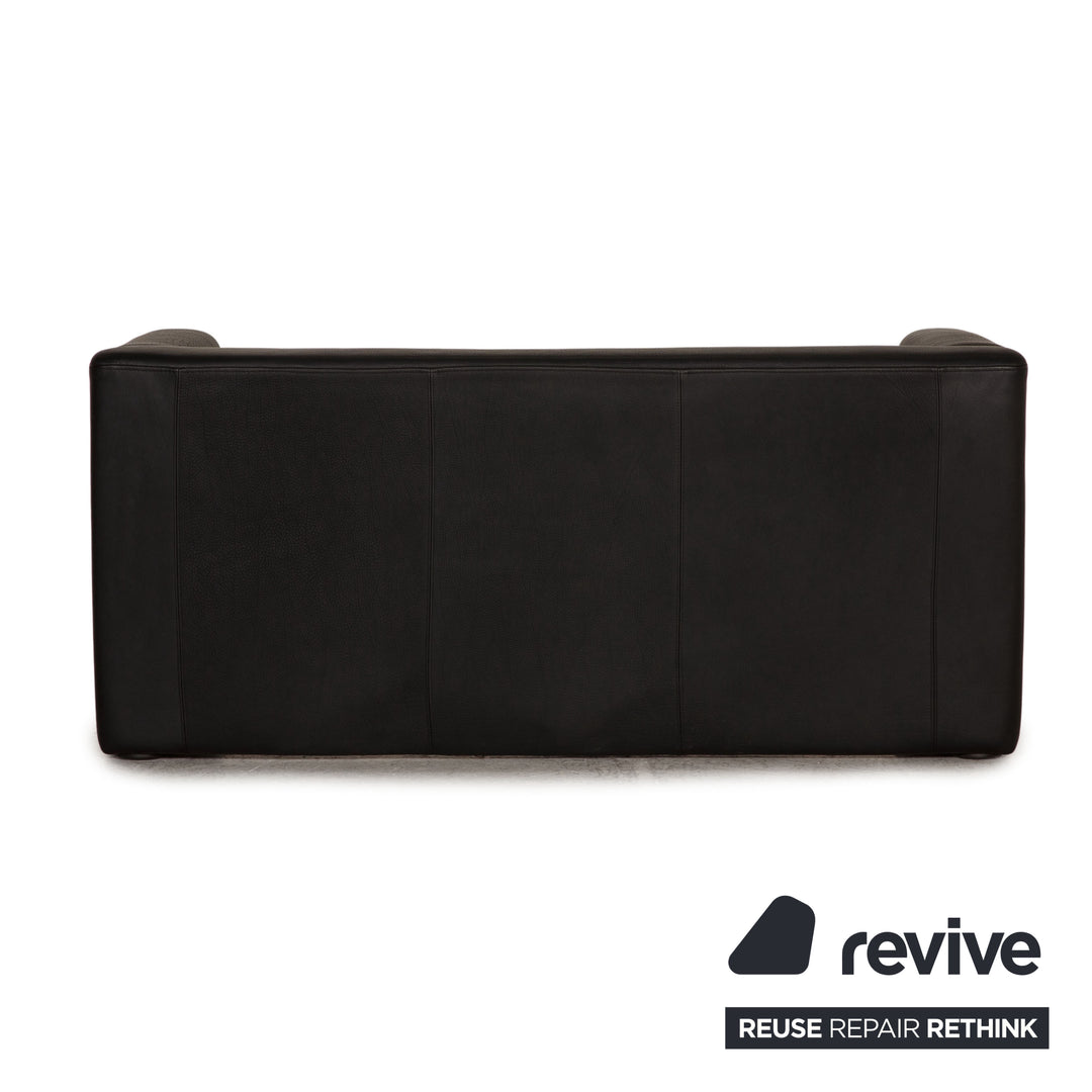 WK Wohnen WK 563 Leder Sofa Schwarz Zweisitzer Couch