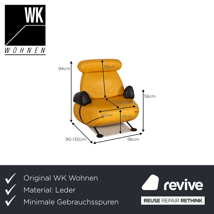 WK Wohnen WK 694 Leder Sessel Gelb Funktion Relaxfunktion