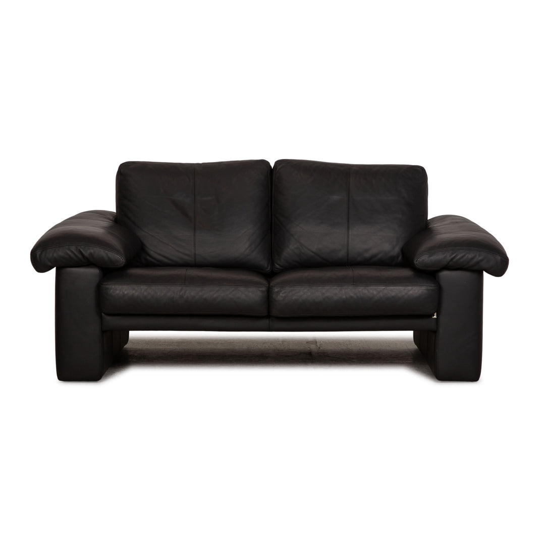 WK Wohnen Zweisitzer Anthrazit Leder Couch Sofa