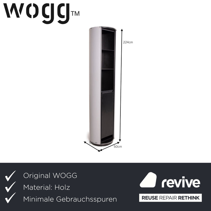 WOGG 13 Amor Metall Litfaßsäule Schwarz 5 Tablare Theke Regal Highboard Grau