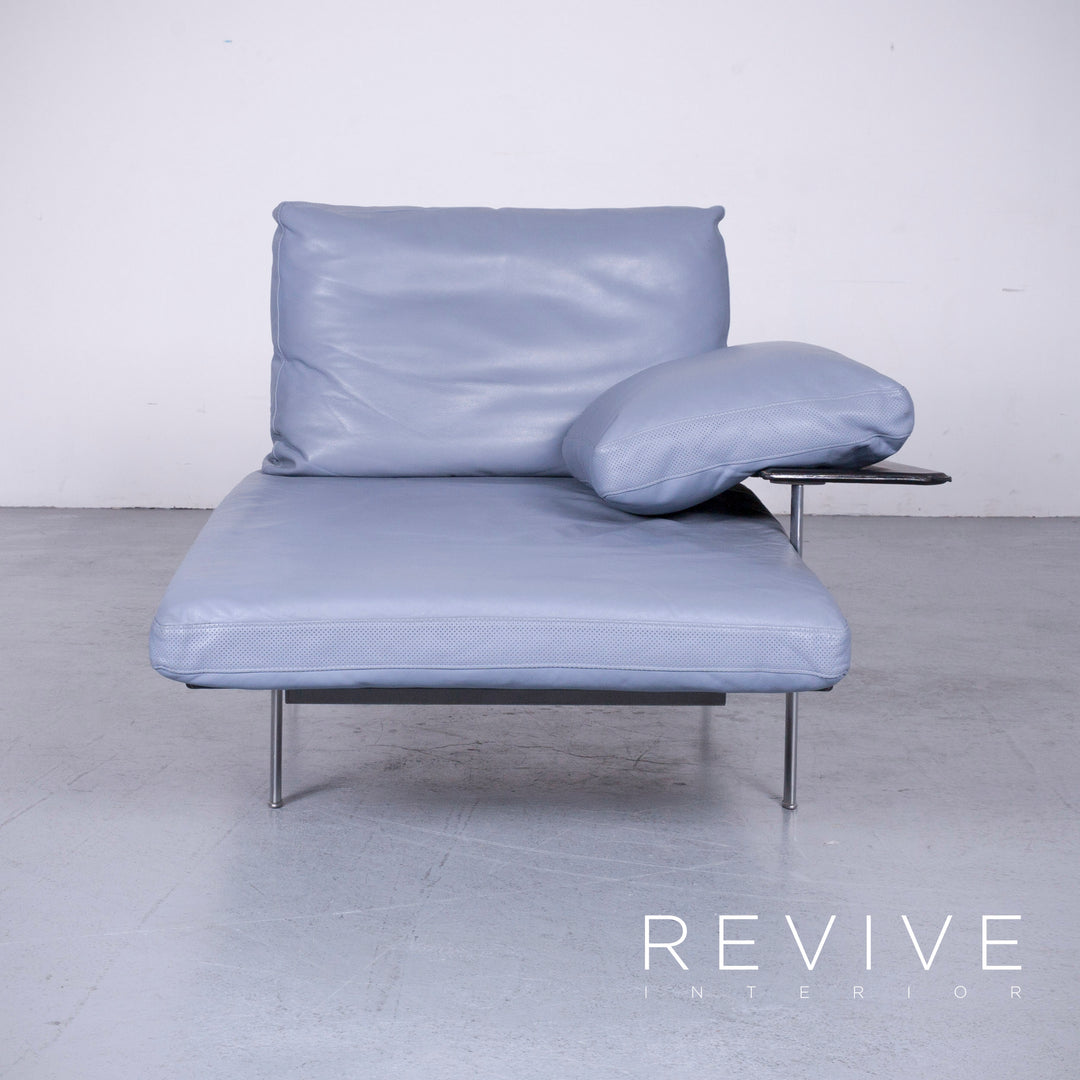 B&B Italia Diesis Designer Liege Recamiere Blau Leder Chaiselounge Couch Modern Echtleder #2973
