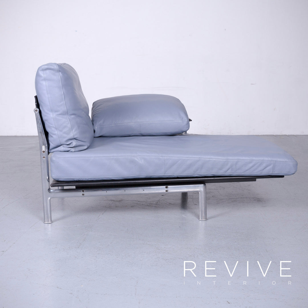 B&B Italia Diesis Designer Liege Recamiere Blau Leder Chaiselounge Couch Modern Echtleder #2973