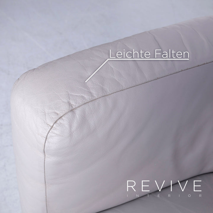 Zanotta Onda Designer Leder Sofa Grau Echtleder Zweisitzer Couch #6719