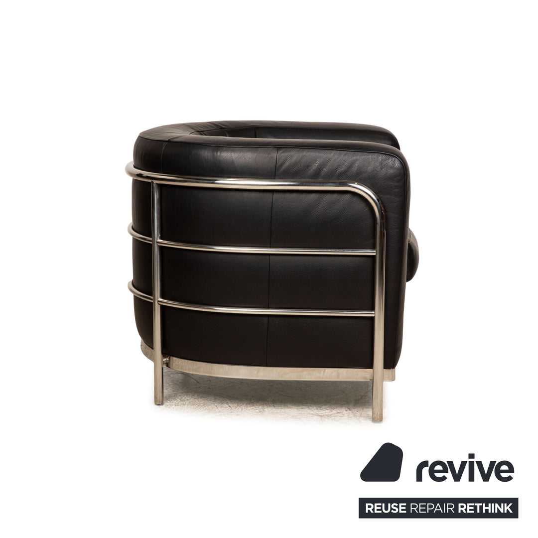 Zanotta Onda Fauteuil En Cuir Noir