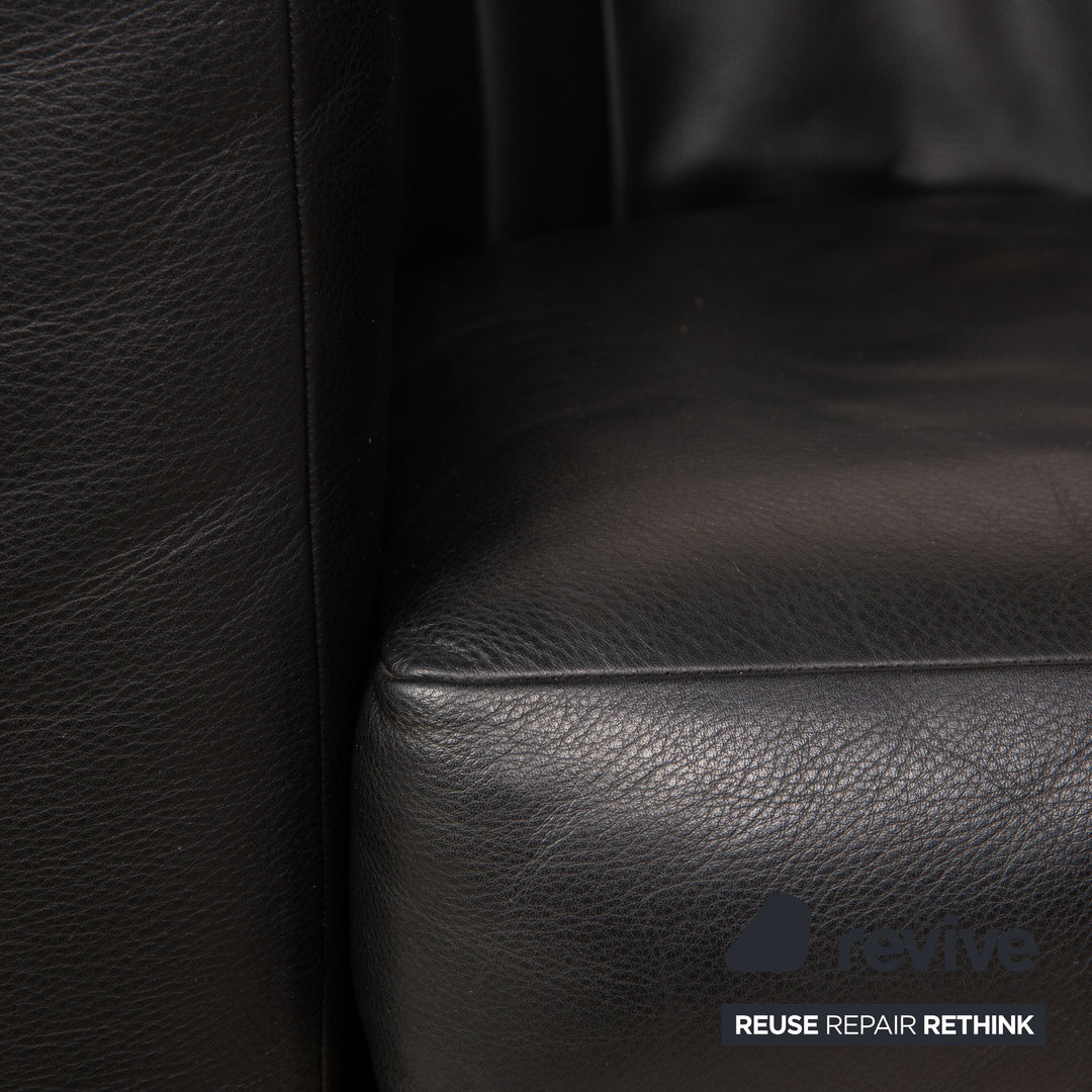 Zanotta Onda Fauteuil En Cuir Noir