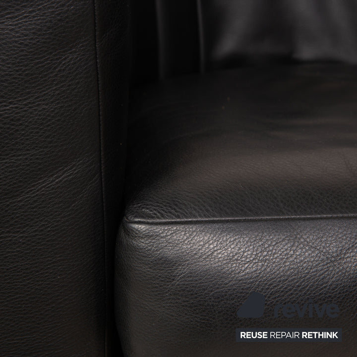 Zanotta Onda Fauteuil En Cuir Noir