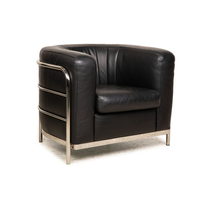 Zanotta Onda Fauteuil En Cuir Noir