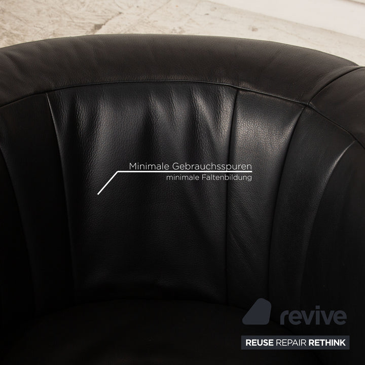 Zanotta Onda Fauteuil En Cuir Noir