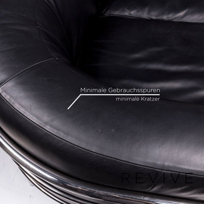 Zanotta Onda Leder Sofa Garnitur Schwarz 2x Zweisitzer 1x Sessel #10668