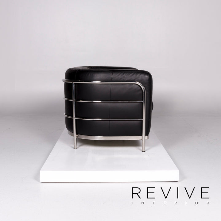 Ensemble canapé en cuir Zanotta Onda noir 2x deux places 1x fauteuil #10668