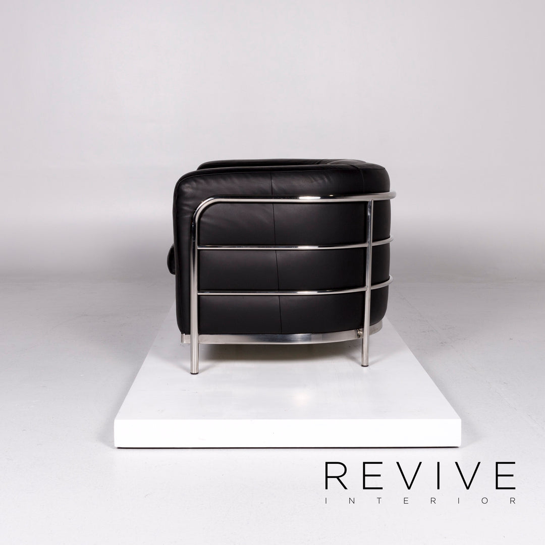 Ensemble canapé en cuir Zanotta Onda noir 2x deux places 1x fauteuil #10668