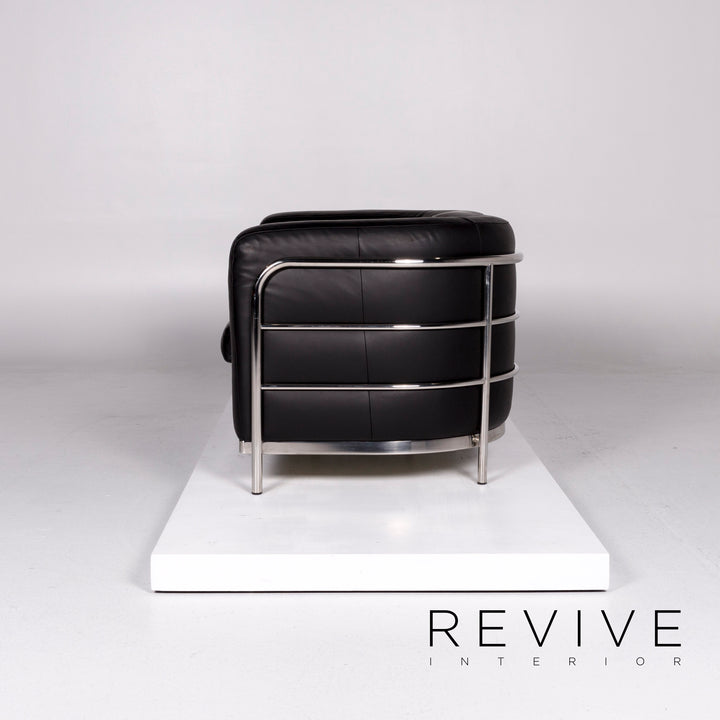 Ensemble canapé en cuir Zanotta Onda noir 2x deux places 1x fauteuil #10668