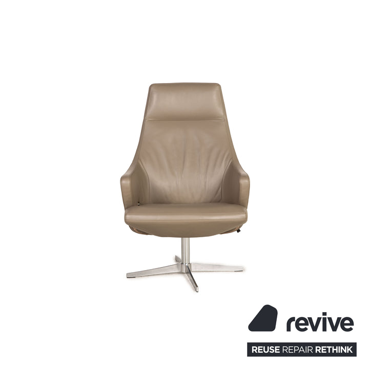 Züco 4+ Relax AA086 leather armchair beige function incl. footstool