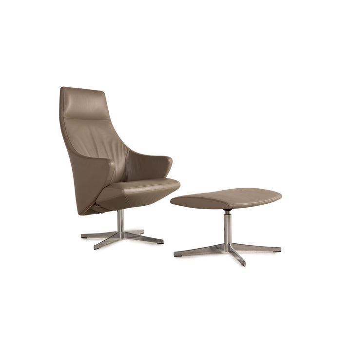 Züco 4+ Relax AA086 leather armchair beige function incl. footstool