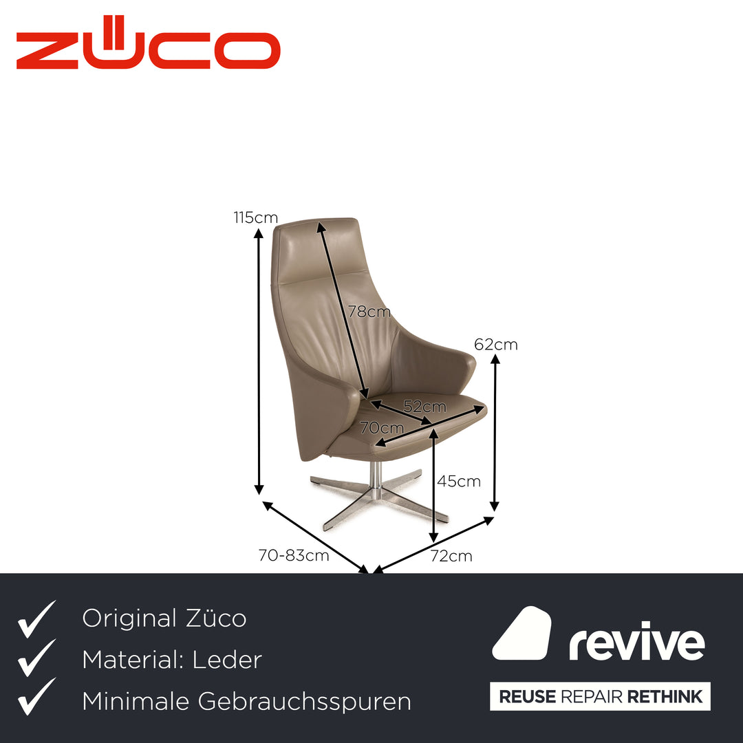 Züco 4+ Relax AA086 leather armchair beige function incl. footstool