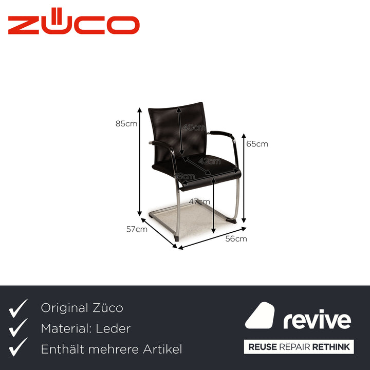 Züco leather chair set black mesh